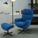Upholstered Swivel Lounge Chair with Ottoman and Rocking Footstool by LJGDeals