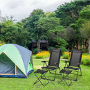 4 Pieces Patio Adjustable Back Folding Dining Chair Ottoman Set by LJGDeals