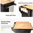 Utility Rolling Storage Cabinet Kitchen Island Cart with Spice Rack by LJGDeals