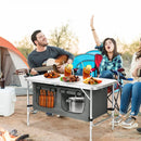 Height Adjustable Folding Camping Table-Gray by LJGDeals