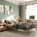 Full Size Wood Platform Bed with Headboard by LJGDeals