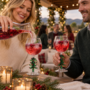 Crystal Green Christmas Tree Wine Glasses - Set of 2, 10oz