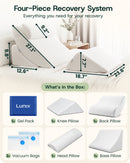 LX5 4-Piece Support for Shoulder & Upper Body Rest, Orthopedic Bed Wedge Pillow Set, Pebble White