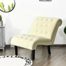 Cotton Linen Fabric Armless Accent Chair with Adjustable Foot Pads by LJGDeals