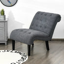 Cotton Linen Fabric Armless Accent Chair with Adjustable Foot Pads by LJGDeals