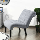Cotton Linen Fabric Armless Accent Chair with Adjustable Foot Pads by LJGDeals