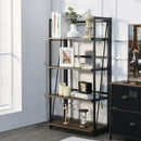 4-Tier Folding Bookshelf No-Assembly Industrial Bookcase Display Shelves by LJGDeals