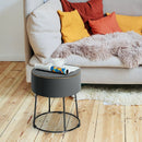 Round Velvet Footrest Stool Ottoman with Non-Slip Foot Pads for Bedside by LJGDeals