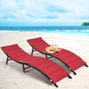 2Pcs Folding Patio Lounger Chair by LJGDeals