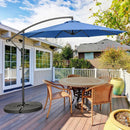 10 Feet Offset Umbrella with 8 Ribs Cantilever and Cross Base by LJGDeals