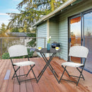 3 Pieces Patio Rattan Bistro Set with Round Dining Table and 2 Chairs by LJGDeals
