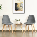 2 Pieces Modern Dining Chair Set with Wood Legs and Fabric Cushion Seat by LJGDeals