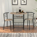 3 pcs Home Kitchen Bistro Pub Dining Table 2 Chairs Set by LJGDeals