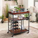 3 Tiers Storage Bar Serving Cart with Wine Rack by LJGDeals