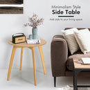 Natural Modern Stylish Bamboo Round End Table with 20 Inch Round Tabletop-Natural by LJGDeals