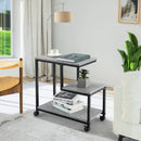 3-Tier Side Table with Storage and Universal Casters for Living Room and Bedroom-Black by LJGDeals