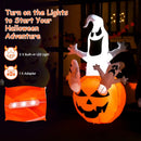 6 Feet Pumpkin-Halloween Blow Up Yard Decorations with Build-in LED Light by LJGDeals