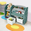Kids Toy Storage Organizer with 2-Tier Bookshelf and Plastic Bins by LJGDeals