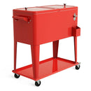 80 Quart Outdoor Patio Rolling Steel Construction Cooler by LJGDeals