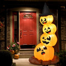 7 Feet Halloween Inflatable Pumpkin Combo with Witch's Hat and LED Lights by LJGDeals
