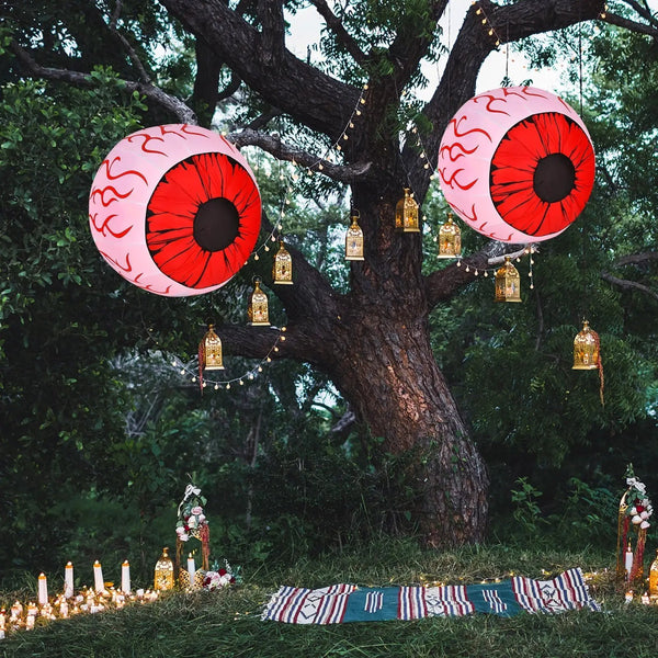 2 Pack 3 Feet Halloween Inflatable Eyeballs with Air Blower, photo 2 of 8