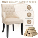 Modern Upholstered Button-Tufted Dining Chair with Naild Trim by LJGDeals