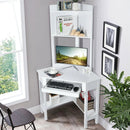 Corner Computer Desk with Hutch and Storage Shelves by DirectDeals