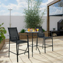 3 Pieces Outdoor Patio Bar Table Stool Set by LJGDeals