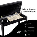 Solid Wood PU Leather Piano Bench with Storage by LJGDeals