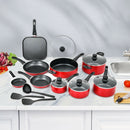 17 Pieces Hard Anodized Nonstick Cookware Pots and Pans Set by LJGDeals