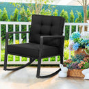 Patio Rattan Rocker Outdoor Glider Rocking Chair Cushion Lawn by LJGDeals