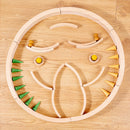 28-Piece Mini Curved Natural Wooden Building Block Set with Storage Tray