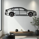 Audi RS5 Metal Car Wall Art with Rotating Wheels - Performance Sportback Silhouette Decor - Interactive Automotive Wall Art - KAFMEKA097