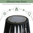 2 Piece Solar Powered Lantern Wicker Solar Patio Lamp by JHY DESIGN