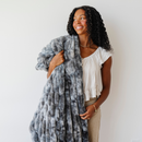 DOUBLE RUCHED FAUX FUR XL THROW BLANKETS by Saranoni