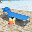 Folding Beach Lounge Chair with Pillow for Outdoor-Blue by DirectDeals