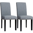 Set of 2 Fabric Upholstered Dining Chairs with Nailhead by LJGDeals