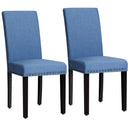 Set of 2 Fabric Upholstered Dining Chairs with Nailhead by LJGDeals