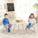 Modern Kids Activity Play Table and 2 Chairs Set with Beech Leg Cushion-White by LJGDeals
