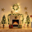 4 Pieces Christmas Decoration Set with Garland Wreath and Entrance Trees by LJGDeals