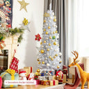 6 Feet Unlit Artificial Slim Pencil Christmas Tree with Metal Stand by LJGDeals