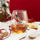 Crystal Christmas Santas Sleigh Wine Water Glasses Set Of 2 17 5OZ Xmas Diamond Merry Christmas Sant by The Wine Savant