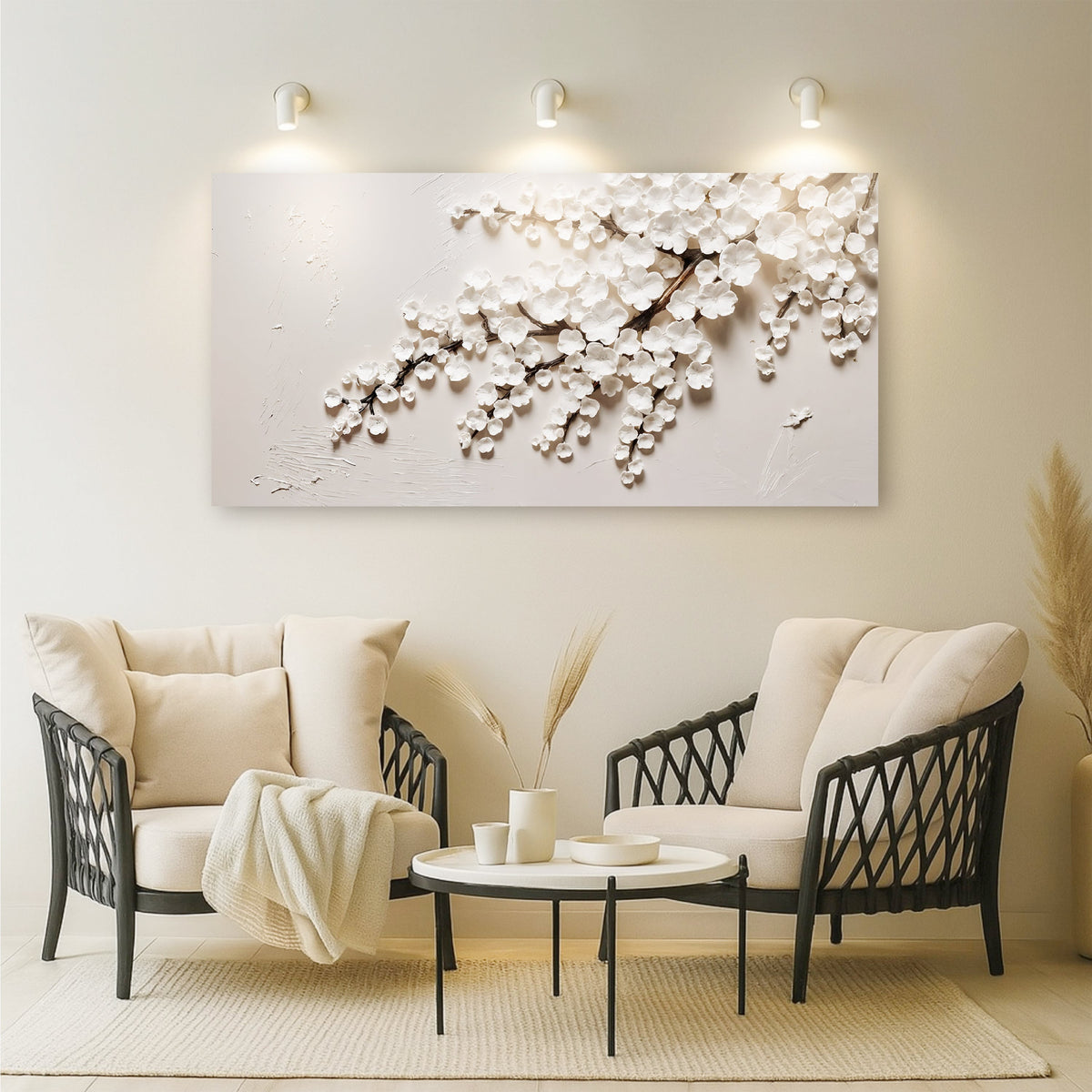 White Cherry Blossom Wall Art, photo 3 of 10