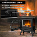 Freestanding Fireplace Heater with Realistic Dancing Flame Effect-Black by LJGDeals