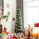 Snowy Artificial Pencil Christmas Tree with Pine Cones by DirectDeals