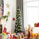 Snowy Artificial Pencil Christmas Tree with Pine Cones by LJGDeals