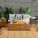 48 x 27 Inch Outdoor Gas Fire Pit Table 50 000 BTU with Lava Rocks and Cover by LJGDeals