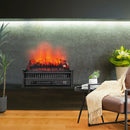 1400W Electric Fireplace Log Heater with Adjustable Flame Brightness-Black by LJGDeals