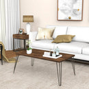 43.5 Inch Wooden Rectangular Coffee Table with Metal Legs by LJGDeals