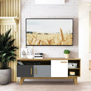 65 Inch TV Stand with 3 Storage Cabinets and 3 Open Shelves for Living Room by DirectDeals